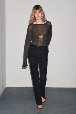 ZARA ДЖИНСЫ BOOTCUT С ВЫСОКОЙ ПОСАДКОЙ — ZW COLLECTION, ЧЕРНЫЙ