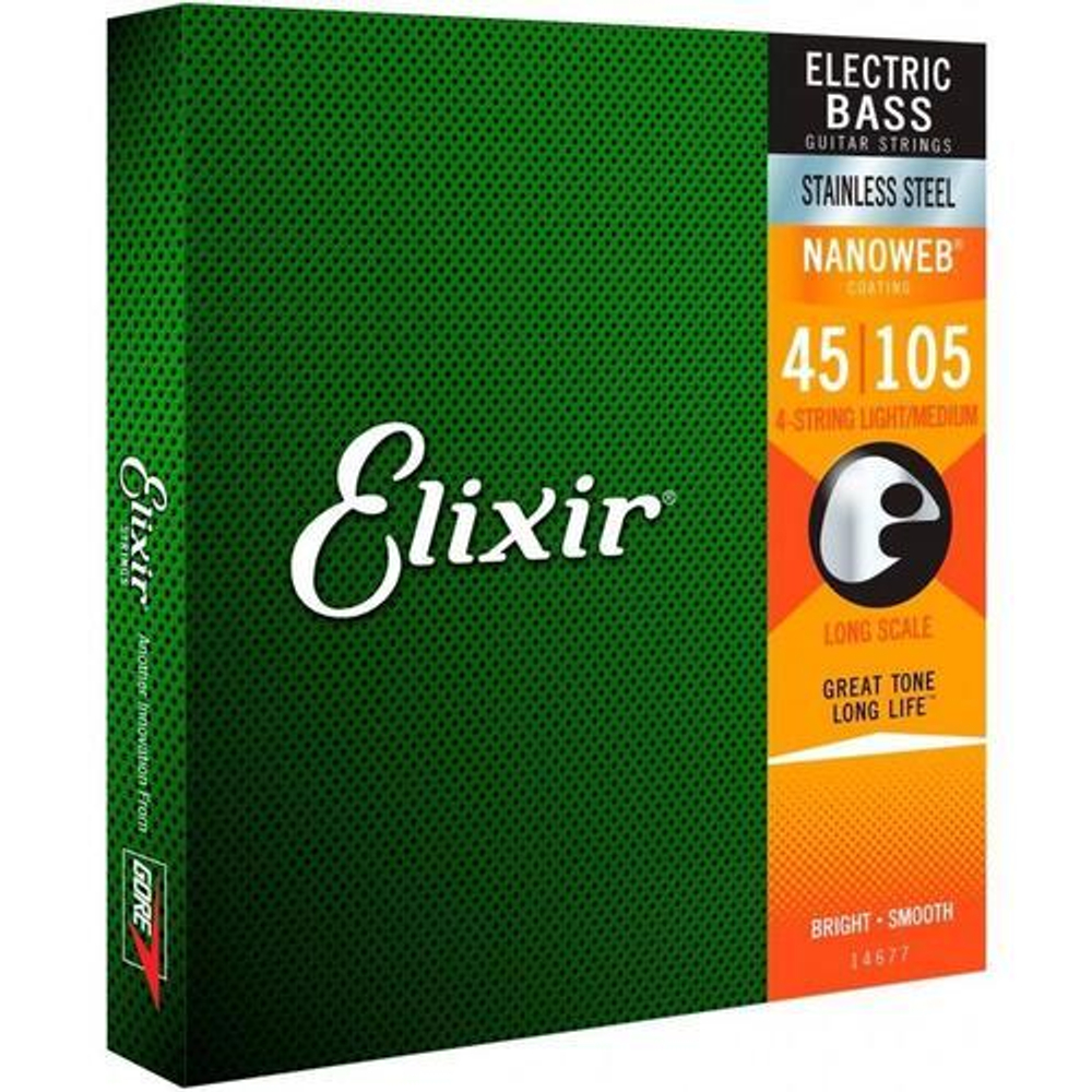 Струны для бас-гитар Elixir 14677 Nanoweb Medium
