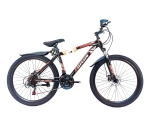 Велосипед Dinos 26" 21скор (стальная рама, диск. тормоз) Черно-оранжевый (DIN-1-4)