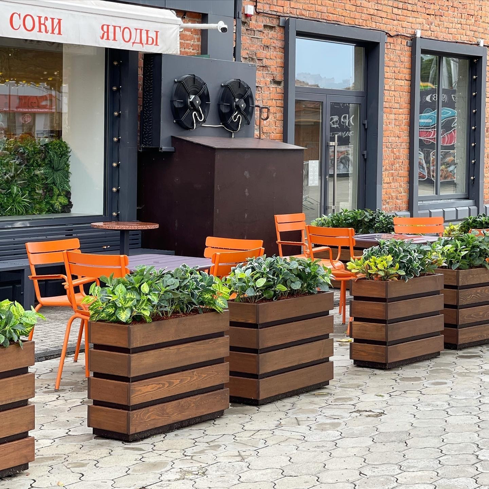 Озеленение искусственными растениями магазина " Морковь"