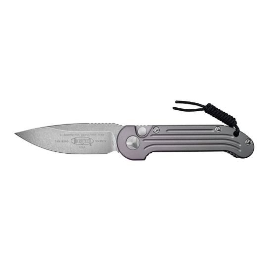 Автоматический нож Microtech LUDT 135-10GY c клинком из стали CTS-204P, рукоять алюминий