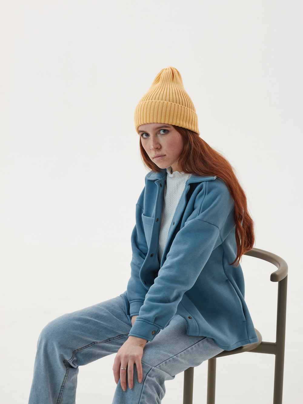 Шапка вязаная-резинка весенняя/осенняя КЭП(Шампань)