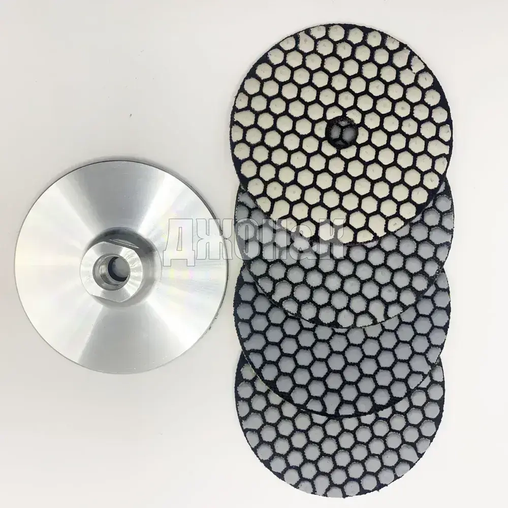 круг шлифовальный черепашка диск по керамограниту 100 мм, p400, p150, р100, р50 + тарелка опорная