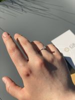 Кольцо Princess Round, муассанит, гранат