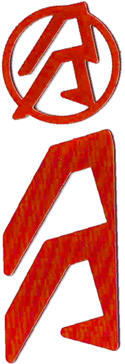 Логотипные вставки Alpha-X (цвет:красный, правые)