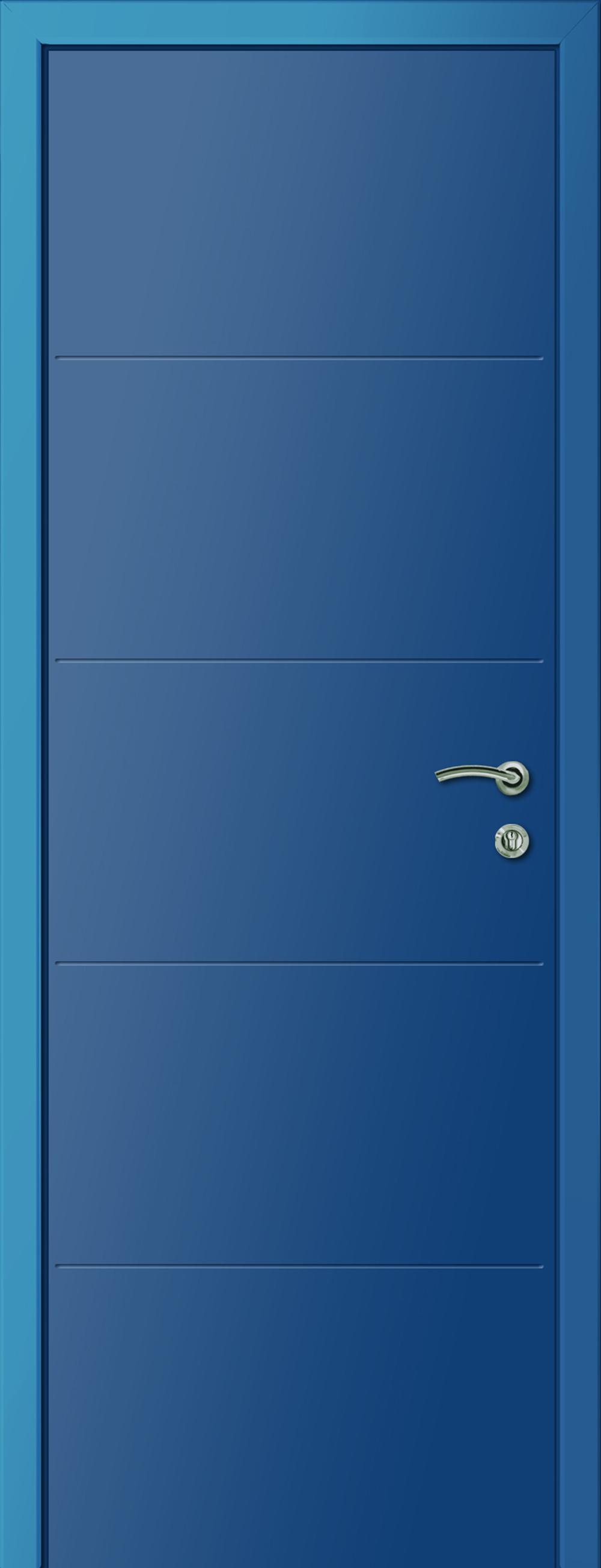 Дверь влагостойкая пластиковая KAPELLI multicolor Ф4Г RAL 5010 Синий + коробка