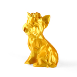 Статуэтка собаки породы Йорк (York dog) полигональная 160мм, 3D печать, золотой
