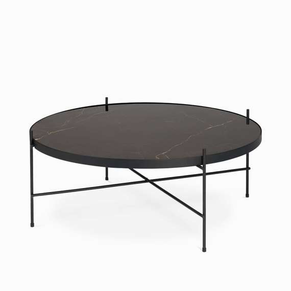 Кофейный стол Lacio Ø80х35 см, черная керамика