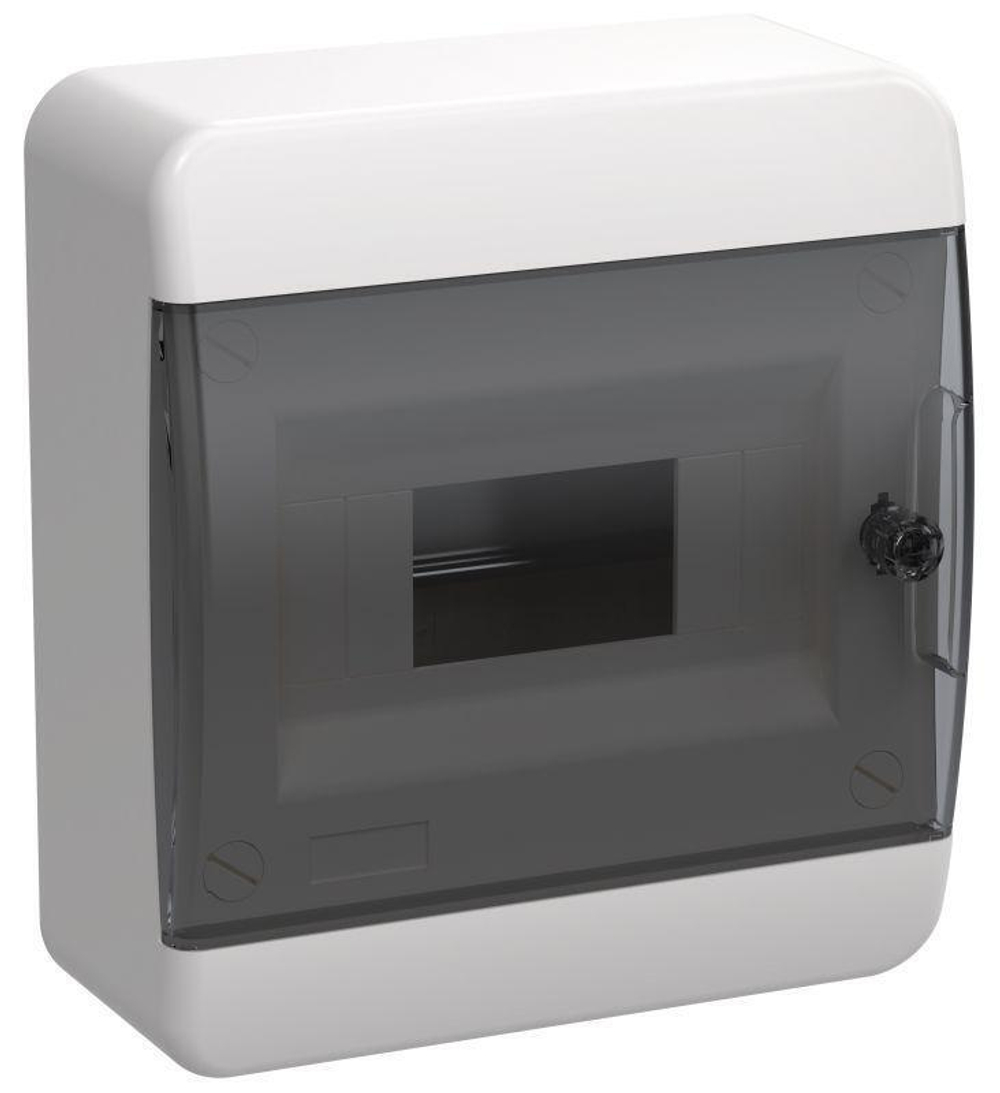 Щит IEK/Tekfor навесной 8 мод. IP41, прозрачная черная дверца