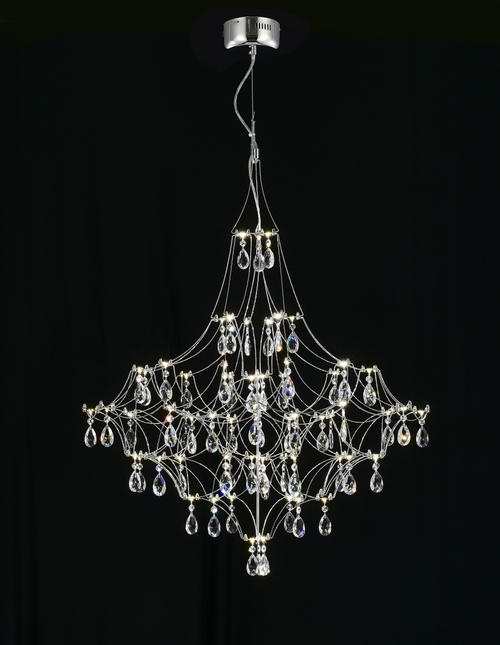 Подвесная люстра светодиодная с пультом и хрустальными подвесками Asfour MyFar Allegria MR2641-66P-50AD