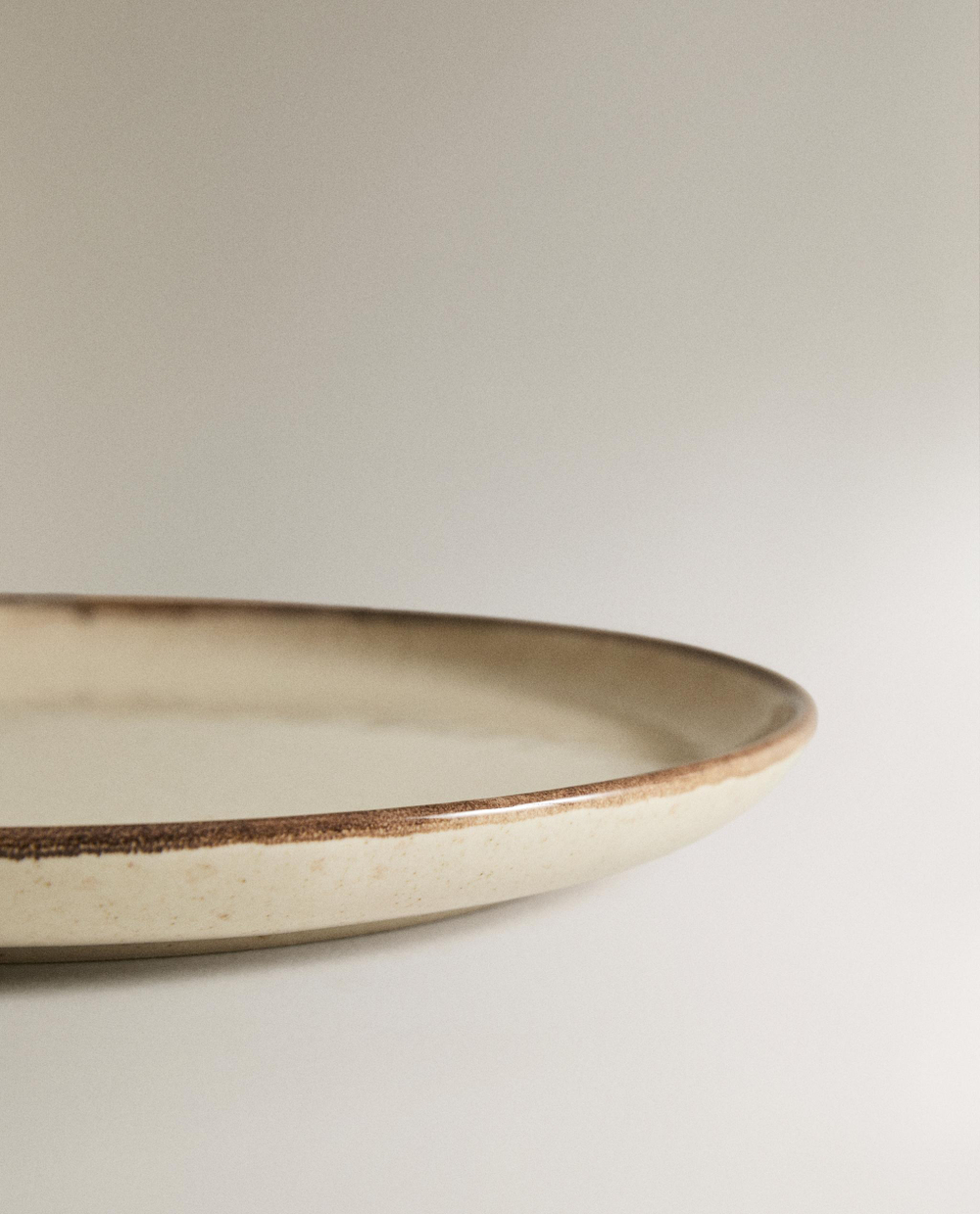 Zara Home тарелка десертная из каменной керамики, цвет бежевый, 22.2 см