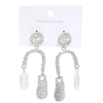 Серьги из гиппоалергенного сплава «АЛЕГРО», цвет серебро и золото, 6,5см