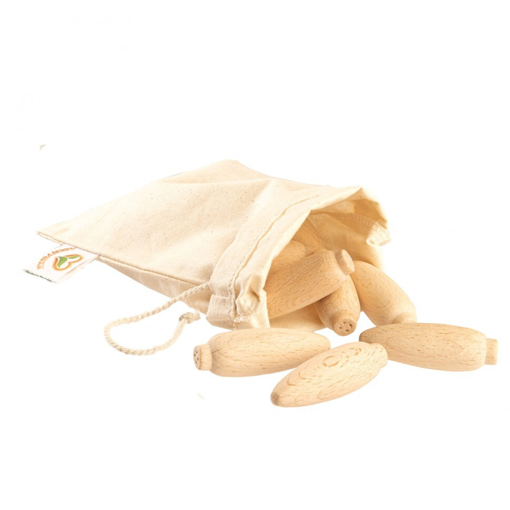 Счетный материал 12 морковок в льняном мешочке неокрашенные, Леснушки