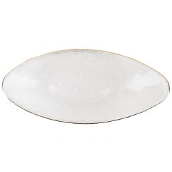 Блюдо сервировочное "Frost stripe" (белое) 30*14*5,5см (стекло) (транспортная упаковка)