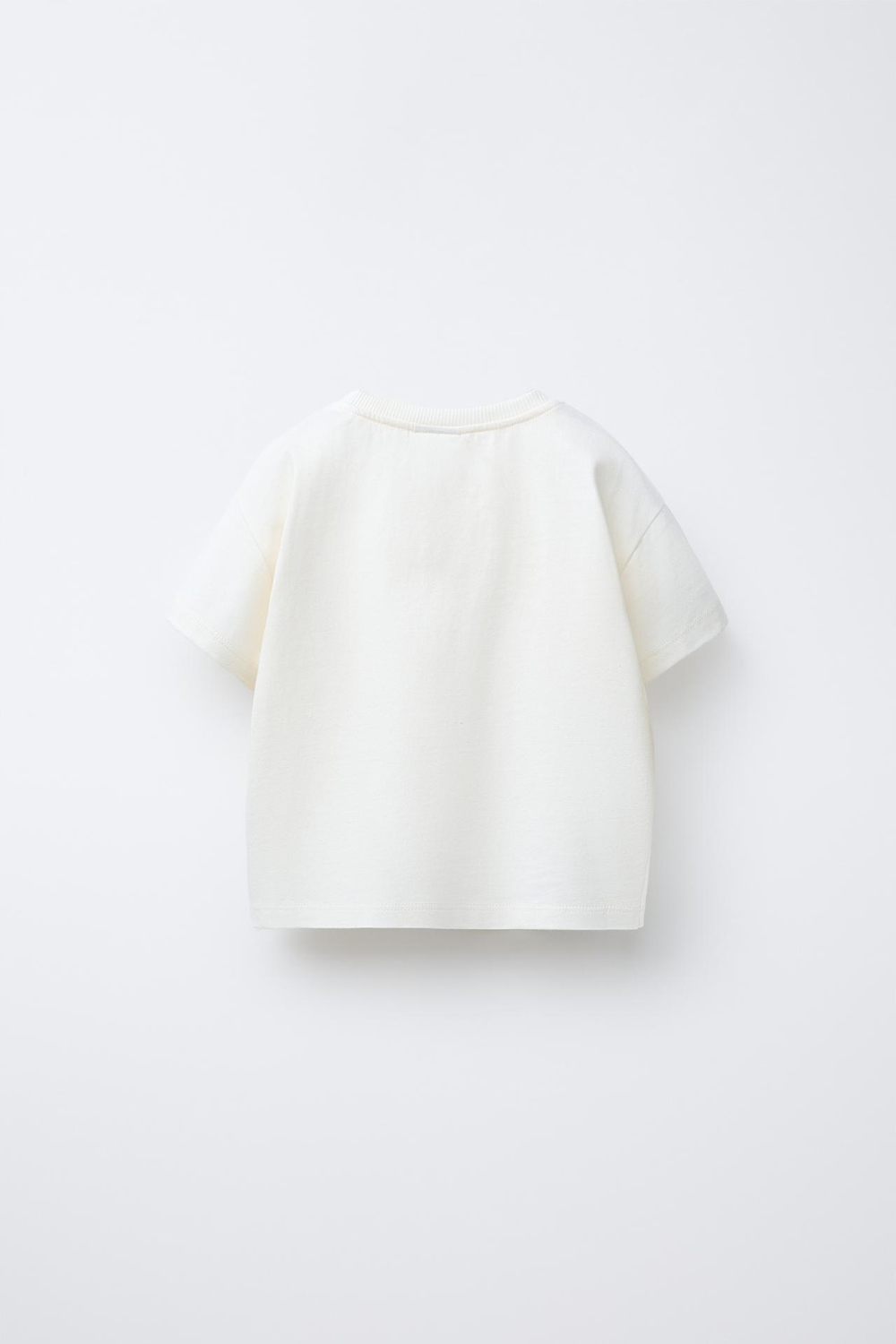 ZARA ФУТБОЛКА С КОМБИНИРОВАННЫМ БАНТОМ И ПРИНТОМ В ГОРОШЕК, ЭКРЮ