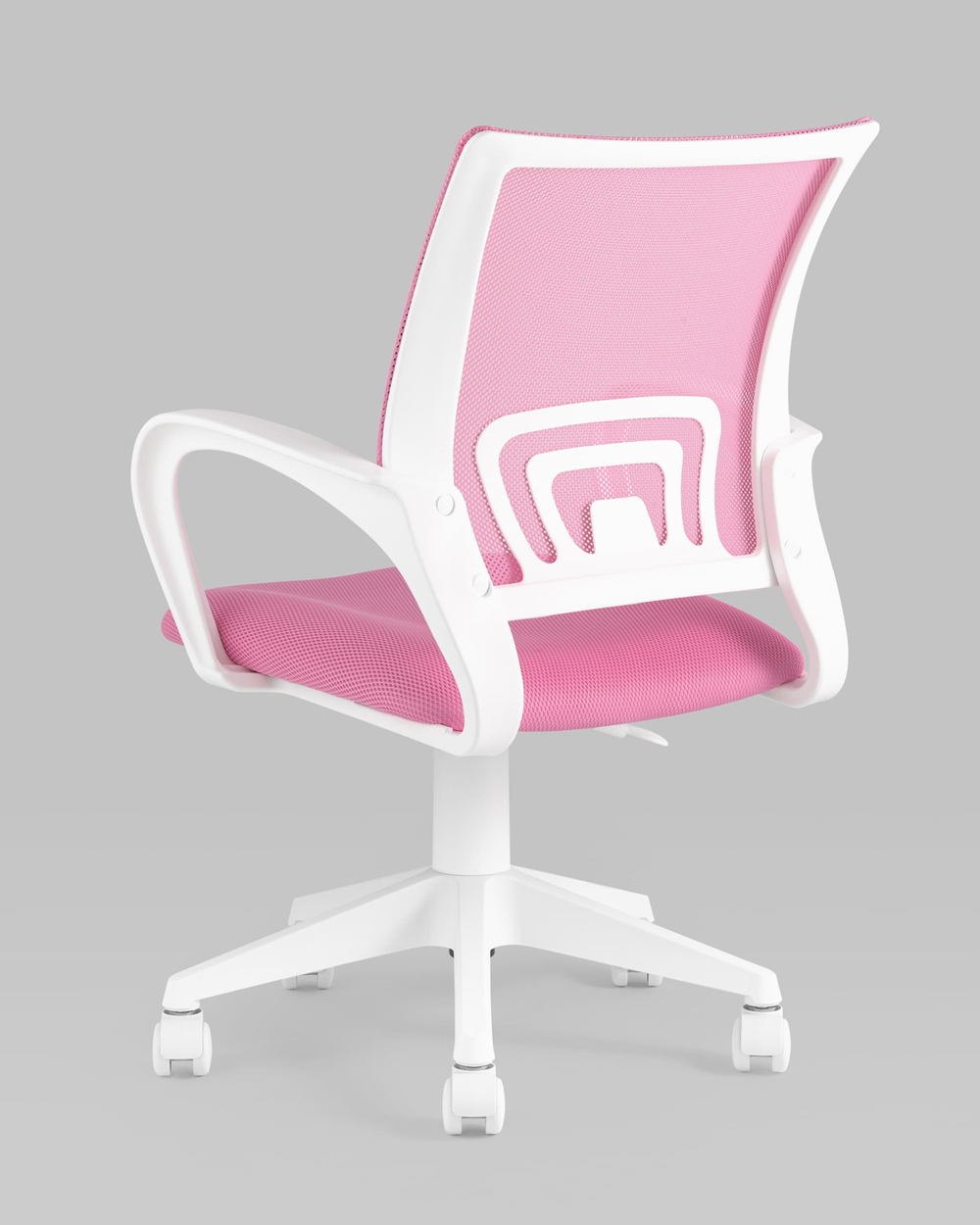 Кресло офисное TopChairs ST-BASIC-W розовый крестовина пластик белый