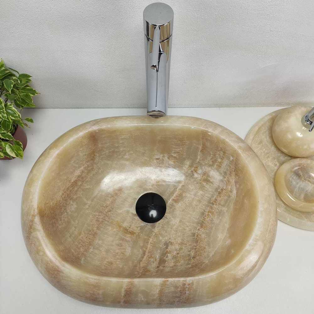 Раковина из оникса Oval Yellow Donut OD-61104 (55*38*15)