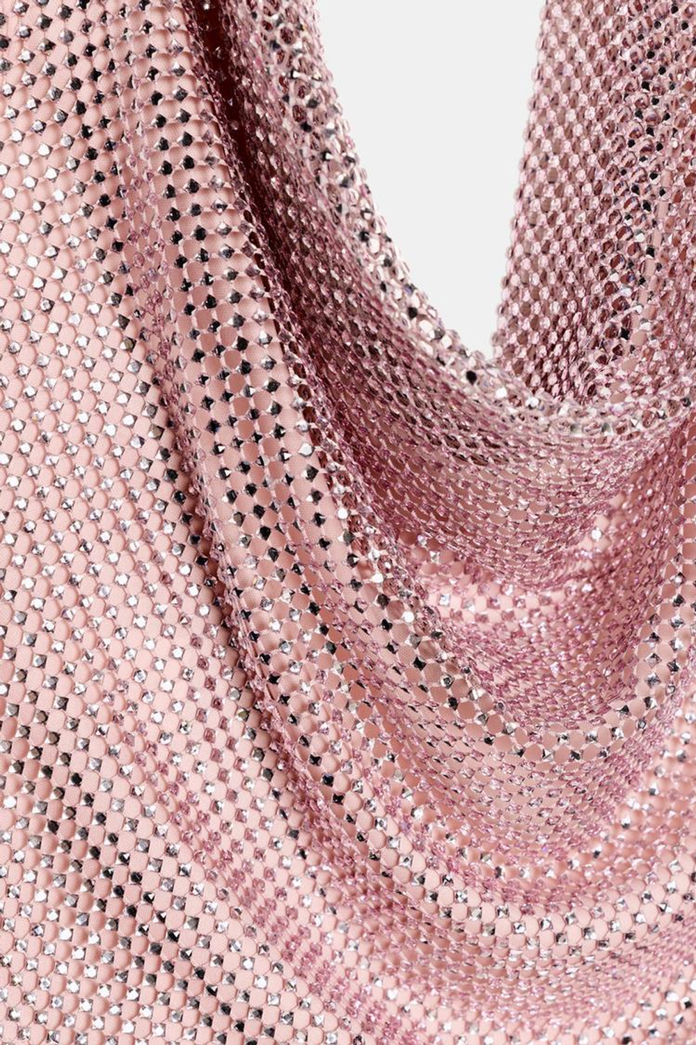 ZARA ТОП ХАЛТЕР С БЛЕСТКАМИ, РОЗОВЫЙ