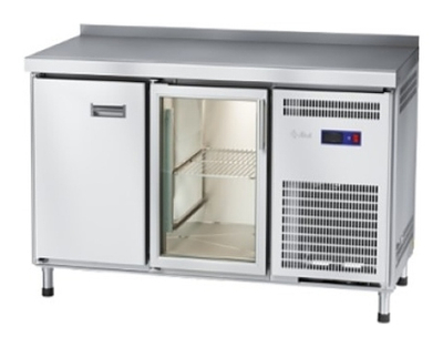 Стол холодильный Abat СХС-70-01 (1 дверь-стекло, 1 дверь-металл, борт)