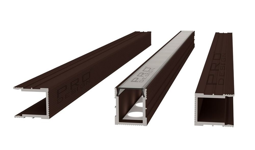 Декоративный стеновой профиль Pro Design 536 коричневый, 2700x15x17,5 мм