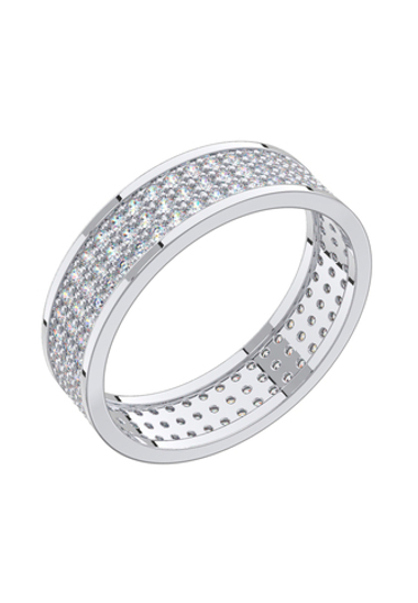 Кольцо из серебра три дорожки