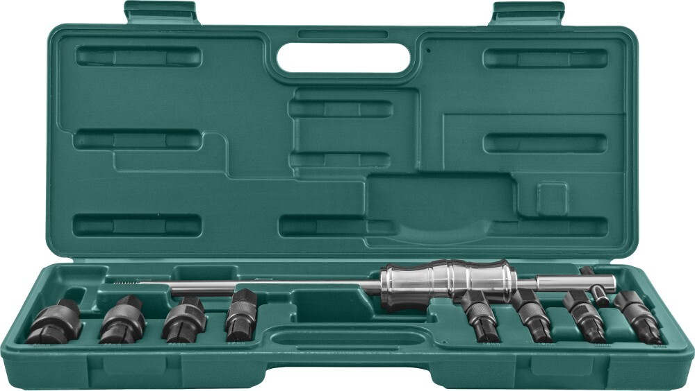 AE310082 Съемник подшипников с цанговыми захватами за внутреннюю обойму и обратным молотком в наборе, диапазон захватов 8-30 мм