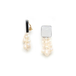 Клипсы Nature Bijoux, Moonlight, с ракушкой Capiz в смоле и жемчугом, NB24.1-11CP79380 (белый)