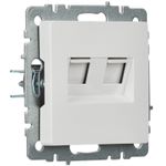 BRITE Розетка компьютерная двойная кат.5E RJ45 РК10-2-БрБ белый IEK