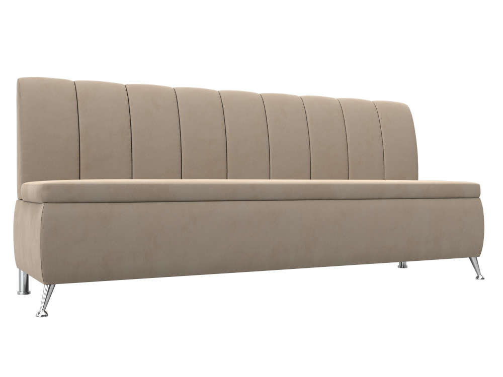 Диван кухонный прямой Кантри, Бежевый, Велюр, 106830