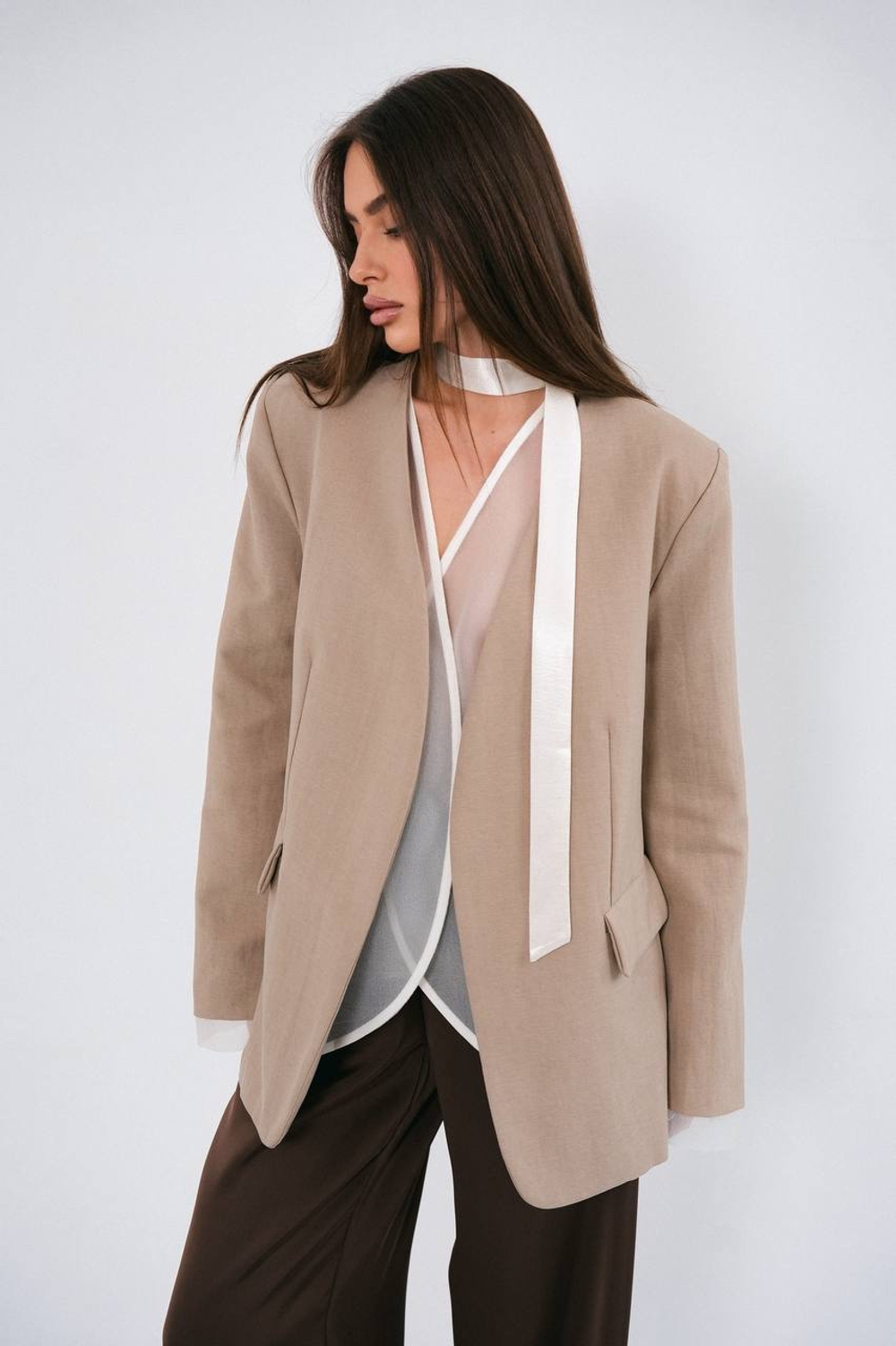 Двойка (жакет + прозрачный жилет)