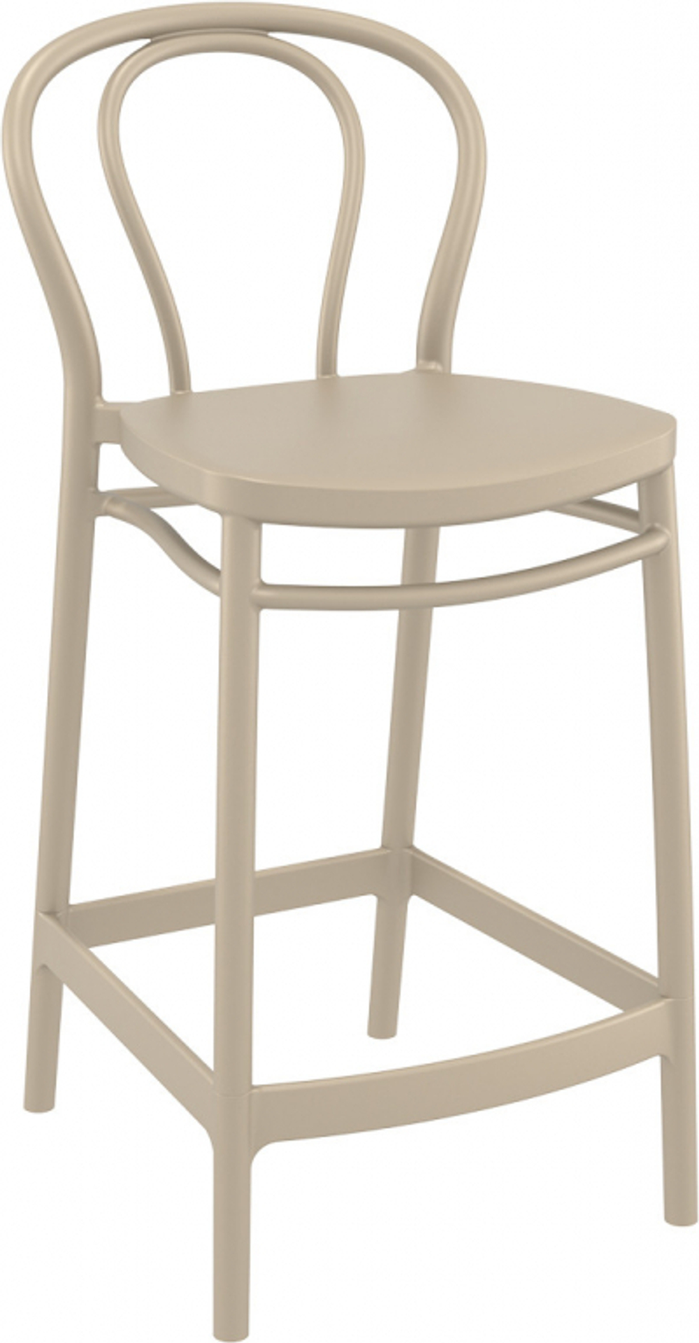 Стул пластиковый полубарный Siesta Contract Victor Bar 65, бежевый