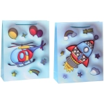 Пакет подарочный «Самолет» 26*32*10 см, микс