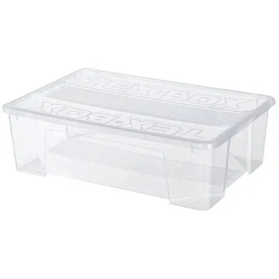 Контейнер универсальный с крышкой для хранения «TEX-BOX». бесцветный, 57*38*17см, 28л