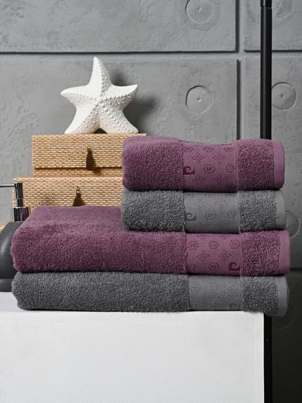 Набор махровый халат мужской и женский с полотенцами PIERRE CARDIN