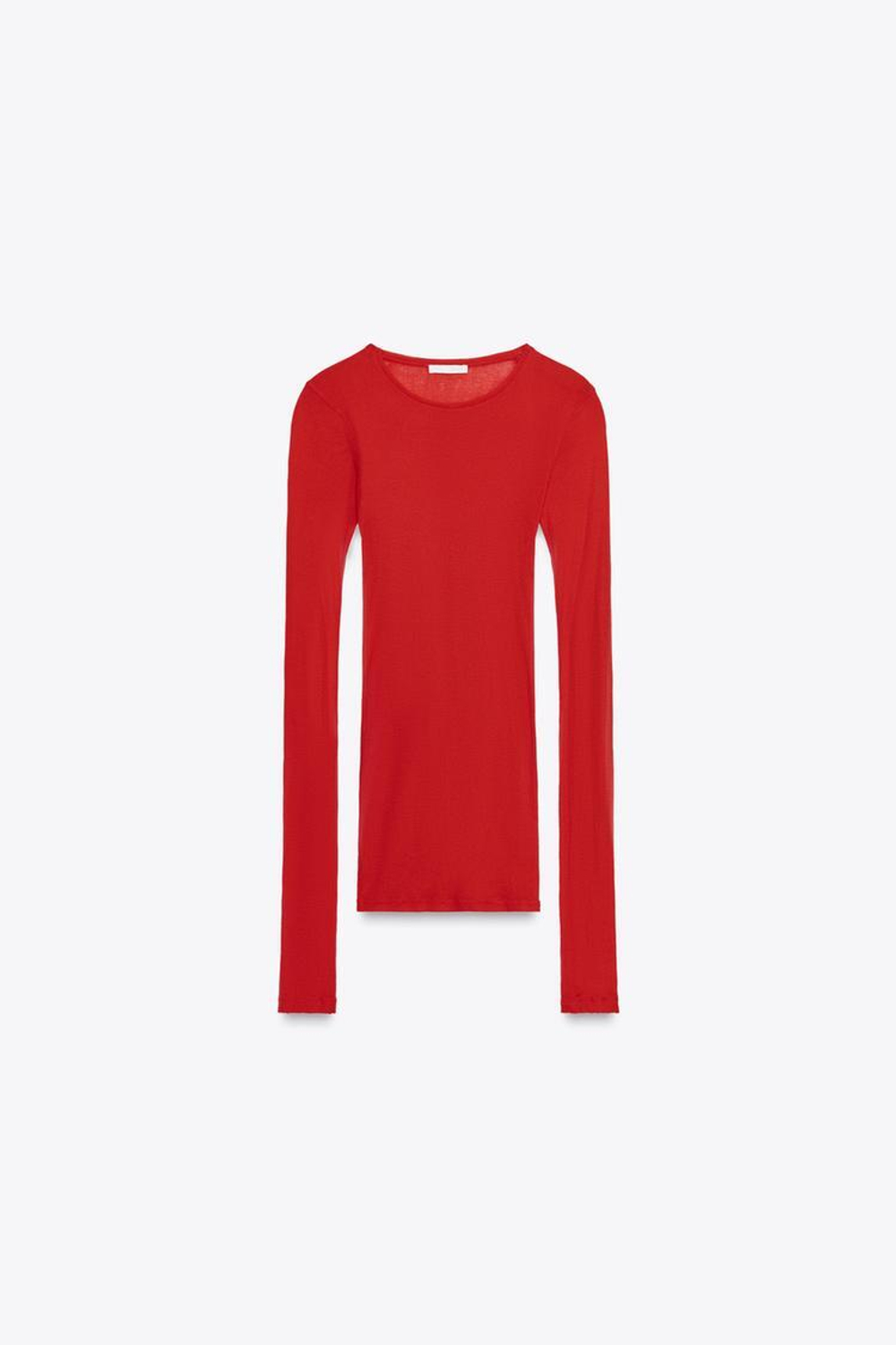 ZARA ФУТБОЛКА ИЗ ХЛОПКА SUPIMA®, КРАСНЫЙ