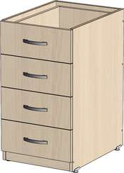 Корпус тумбы приставной 4 ящика