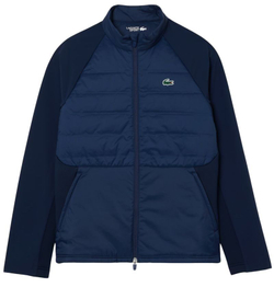 Мужская теннисная куртка Lacoste High-Neck Quilted Sport - navy blue