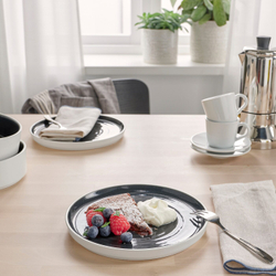 IKEA OMBONAD  (ИКЕА ОМБОНАД)  -  Тарелка, темно-серая, 20 см