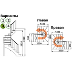 Лестница на второй этаж К-003м/3 Левая с подступенками