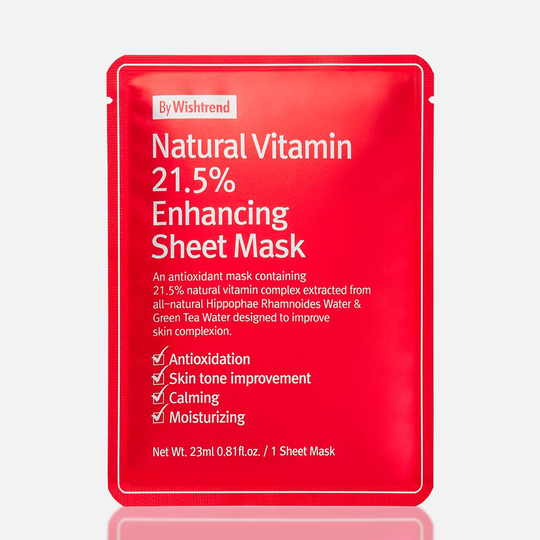 Витаминная антиоксидантная тканевая маска By Wishtrend Natural Vitamin 21,5% Enchancing Sheet Mask