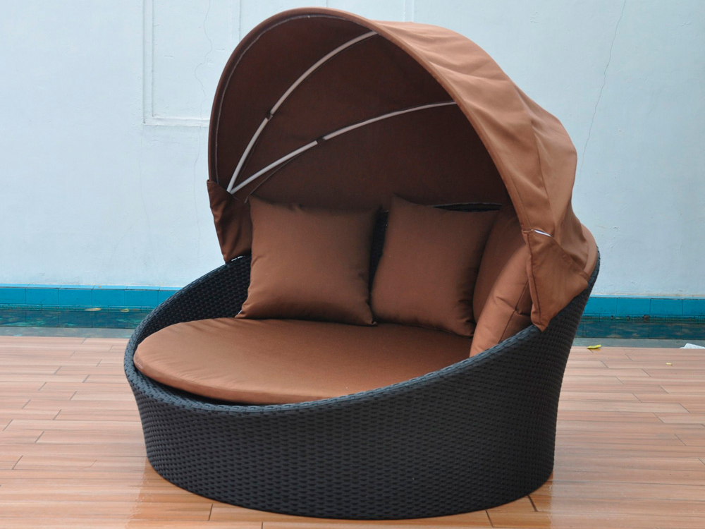 Шезлонг-диван круглый из искусственного ротанга