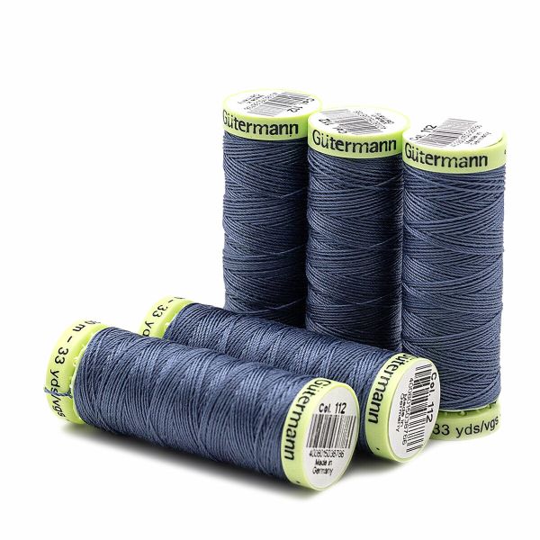 Нитки отделочные Gutermann Top Stitch 30 (30 метров), 5 кат. | 112 серо-синий джинс