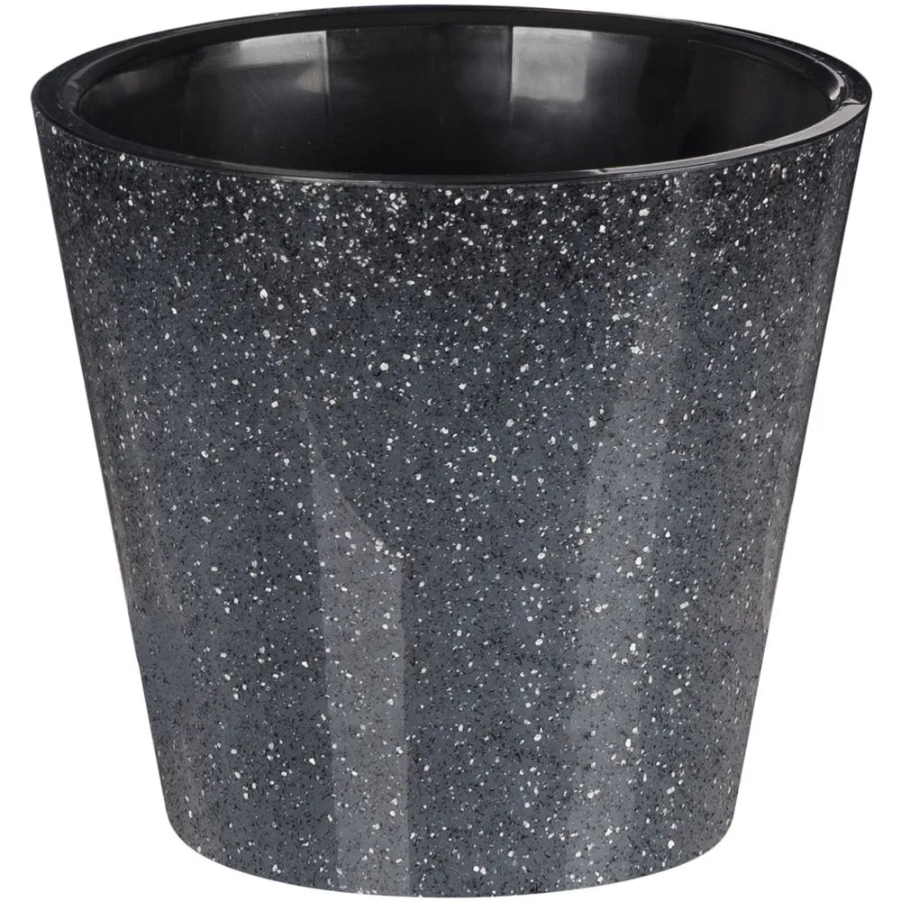 Горшок для цветов Grenada D200 мм, 4л с дренажной вставкой (светло-серый)