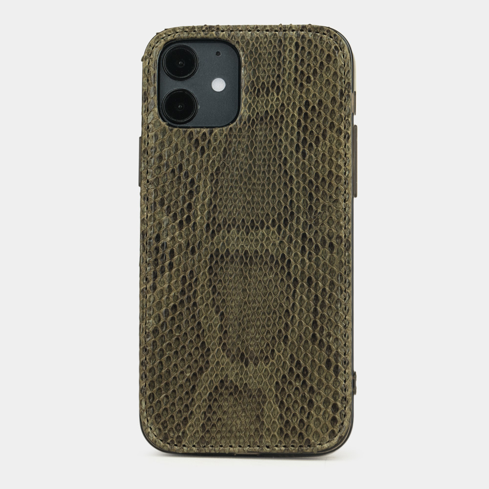 Чехол кожаный для iPhone 12/12Pro зеленого цвета