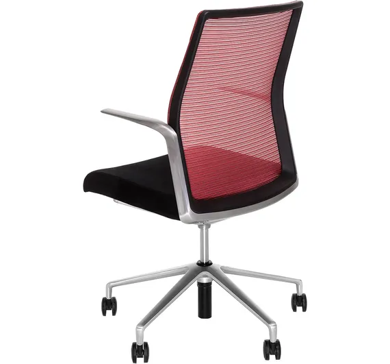 Кресло Hanson красная сетка, матовый алюминий