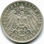 3 марки 1910 год (A) Германия-Пруссия XF-AU