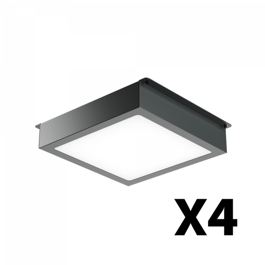 Комплект светильников Geniled Griliato Tetris x4 для ячейки 200x200 80Вт 4000К Опал Черный IP40