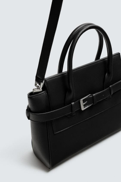 ZARA СУМКА С РЕМНЕМ, ЧЕРНЫЙ