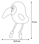 Игрушка для собак Птичка, 22,5 х 6,5 х 17 см, плюш, чёрный, Flamingo