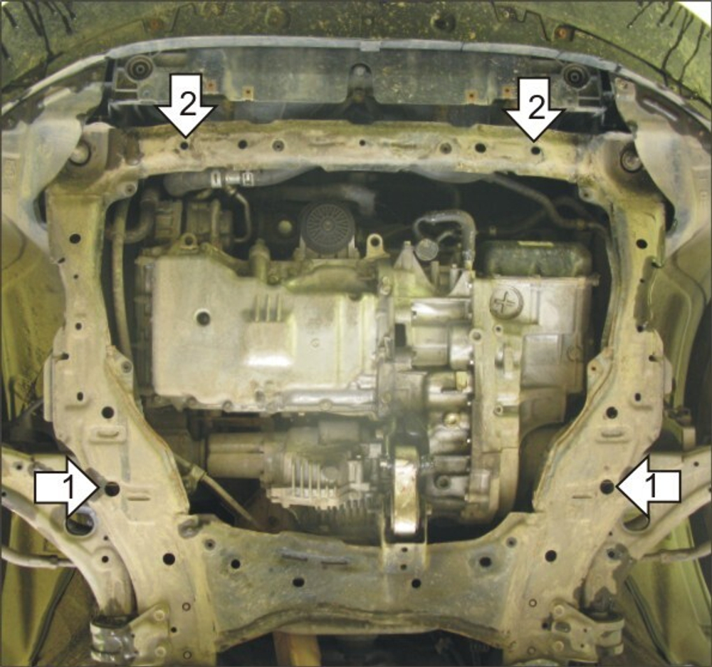 Защита картера Двигателя, КПП. 2 мм, Сталь. для Mazda CX-7 2012-2015, Mazda CX-7 2006-2009, Mazda CX-7 2009-2012 MOTODOR.01122